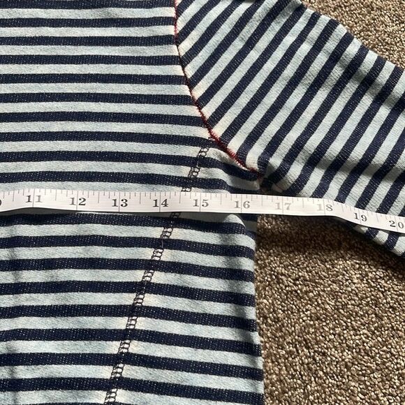 Lucky Brand Lucky Lotus Washed Blue Stripe Long Sleeve Top w/ front Zipper S- XS - Picture 9 of 10